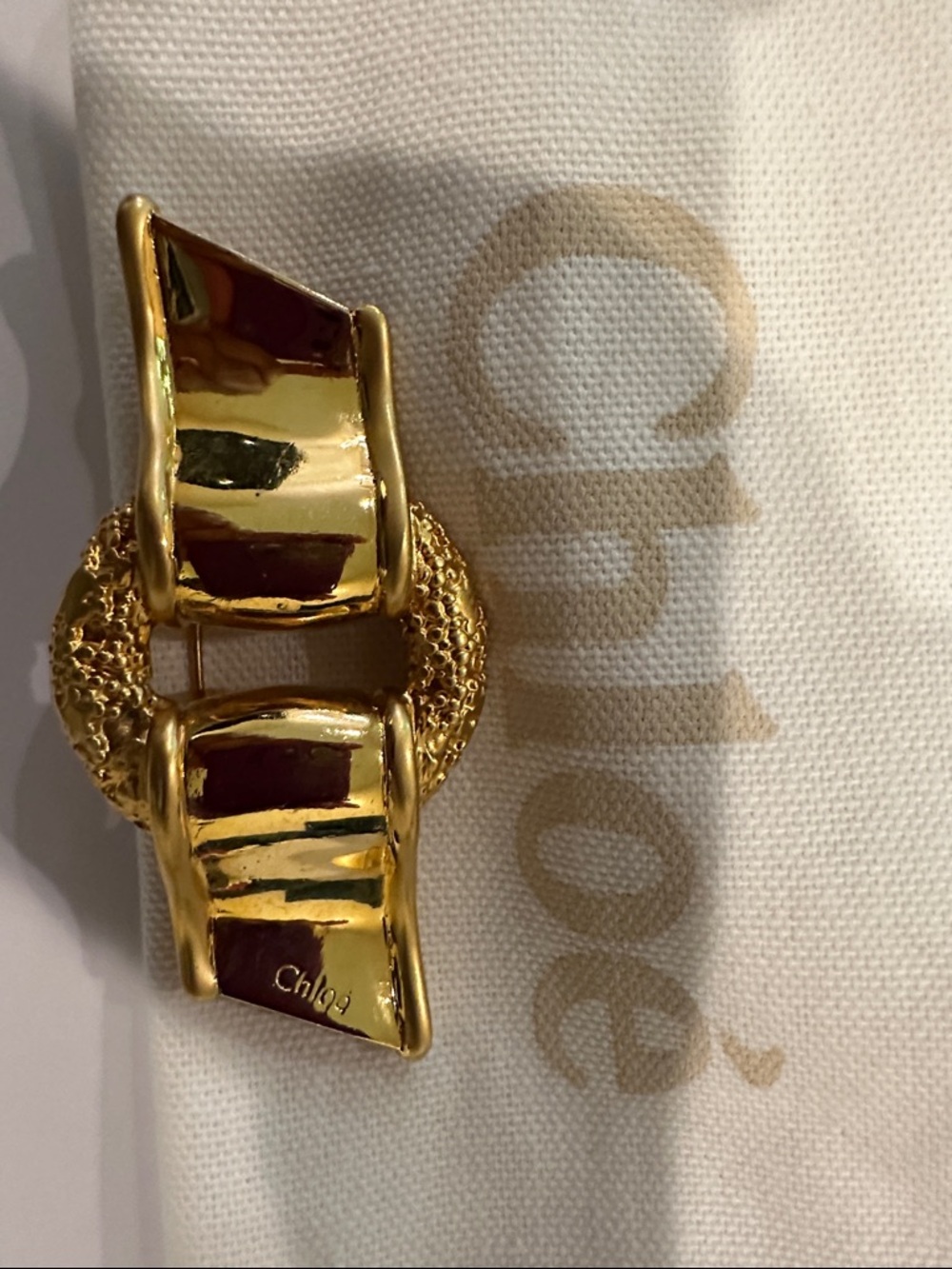 Chloe Gold-Tone Sculpted Bow Brooch